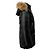 Casaco Puffer Mackage Preto com Mangas de Couro e Capuz com Detalhe em Pele - vista 2