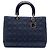 Autre Marque Borsa Lady Dior Satchel Large in denim blu Cannage