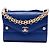 Borsa a tracolla Chanel Small Studded Chevron Calfskin Envelope Double Flap Blu