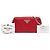 Prada Mini Soft Calf Impunture Diagramme Doppelreißverschluss-Tasche, rot - Ansicht 8