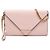 Borsa a spalla pochette a busta Prada Saffiano rosa con catena