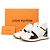 Louis Vuitton, sneaker Run away in pelle e canvas Marrone Bianco D'oro - vista 8