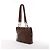 Borsa a tracolla Chanel Coco Mark in pelle caviar marrone - vista 2