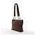 Borsa a tracolla Chanel Coco Mark in pelle caviar marrone - vista 3