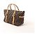 Borsa FENDI in tela Zucca e pelle marrone - vista 4