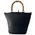 Borsa Gucci Bamboo in paglia Nero - vista 2