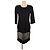 Autre Marque Class Cavalli Schwarzes Kleid mit Leoparden-Print Leopardenprint