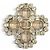 Broche de strass CHANEL C22B Coco Mark Prata Rosa