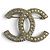 Broche Chanel Coco Mark con strass y perlas falsas Dorado