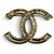 Broche Chanel Coco Mark con strass y perlas falsas Dorado - vista 3