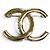Broche Chanel Coco Mark avec strass Doré
