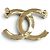 Broche Chanel Coco Mark avec strass Doré - vue 3