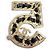 Broche de couro com strass Chanel B23P No.5 Coco Mark Preto Dourado - vista 3