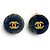 Timeless Orecchini CHANEL Vintage 95A Coco Mark in marmo blu D'oro