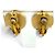 Timeless Orecchini CHANEL Vintage 95A Coco Mark in marmo blu D'oro - vista 4