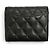 Timeless Portafoglio Tri-Fold Chanel in pelle di vitello granulata nera Nero - vista 3