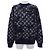Malha Monogram Distressed Louis Vuitton Marrom Azul marinho