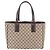 Gucci GG Canvas Leder Tote Bag Beige