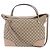 Gucci GG Canvas Bree 336755 Leder 2-Way Schultertasche Braun Pink