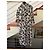 Abito lungo in seta Max Mara stampa floreale Nero Bianco - vista 4