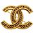 Broche Chanel Coco Mark banhada a ouro Dourado