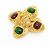 Broche Chanel em ouro e Gripoix Vermelho Dourado Verde - vista 2