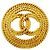 Broche Chanel plaquée or - Coco Mark Circle Doré