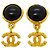 Timeless Chanel Clip-Ohrringe in Schwarz und Gold Golden