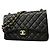 Chanel Schultertasche aus schwarzem Lammleder