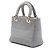 Autre Marque Dior Gray Medium Embroidered Canvas Cannage Lady D Lite Marrone Grigio - vista 2