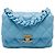 Chanel Blue Mini Quilted Lambskin Lacquered Chain Flap Azul Azul claro