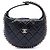 Bolso Chanel Mini de Piel de Cordero Acolchada Negra con Cadena Negro