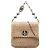 Borsa Satchel Miu Miu in Nappa Matelassé Beige con Catena di Cristalli