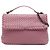 Bolso de hombro Bottega Veneta Olimpia en Nappa Intrecciato rosa, tamaño Medium