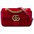 Borsa a spalla Gucci GG Marmont Matelassé in velluto rosso Small