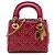 Autre Marque Dior Red Mini Lambskin Cannage Studded Supple Lady Dior Rot