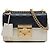 Padlock Gucci Guccissima Bicolor Small Crossbody mit Vorhängeschloss Weiß