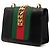 Borsa Satchel Gucci Mini in Vitello Nero con Catena Web Sylvie - vista 2