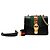 Borsa Satchel Gucci Mini in Vitello Nero con Catena Web Sylvie - vista 8