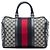 Borsa Boston Gucci Joy Medium in canvas GG beige con banda Web