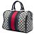 Borsa Boston Gucci Joy Medium in canvas GG beige con banda Web - vista 2