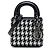 Autre Marque Dior Black Micro Calfskin Houndstooth Embossed Macro Lady Dior