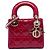 Autre Marque Dior Red Mini Patent Cannage Lady Dior Rot Bordeaux