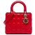 Autre Marque Dior Red Medium Lambskin Cannage Lady Dior Roja