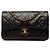 Chanel Black Small Classic Lambskin Double Flap Schwarz
