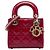 Autre Marque Dior Red Mini Patent Cannage Lady Dior Rot Bordeaux