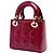 Autre Marque Dior Red Mini Patent Cannage Lady Dior Rot Bordeaux - Ansicht 2