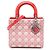 Autre Marque Dior Beige Medium Lambskin Cannage Stitched Lady Dior Pink Rot