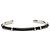 Autre Marque Dior Silver Brass and Leather Open Cuff Bangle Silvery