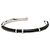 Autre Marque Dior Silver Brass and Leather Open Cuff Bangle Silvery - view 2